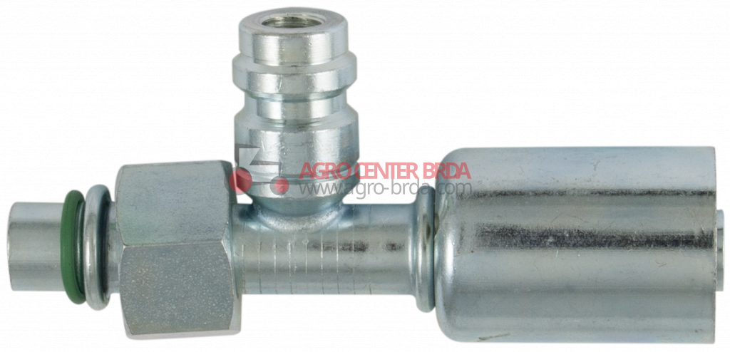 STRAIGHT FEMALE FITTING WITH: O-RING AND HIGH AND LOW PRESSURE VALVE FOR R134