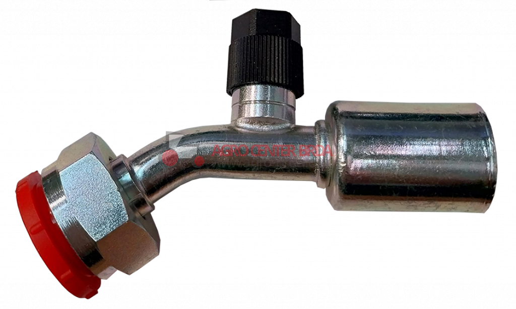 45° FEMALE FITTING WITH: O-RING - ROTOLOCK SWIVEL NUT - HIGH AND LOW PRESSURE VALVE FOR R134