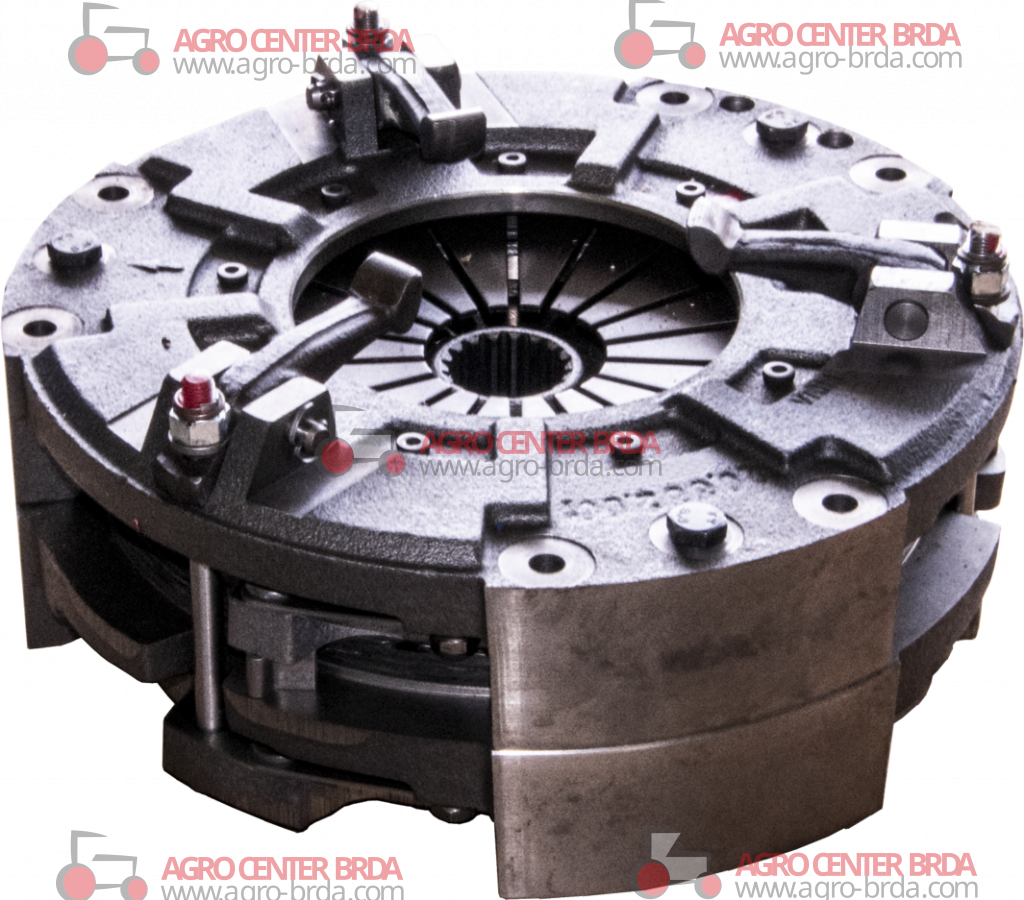 Double clutch with separate controls with central plate. Without PTO plate Ø 215 mm plate