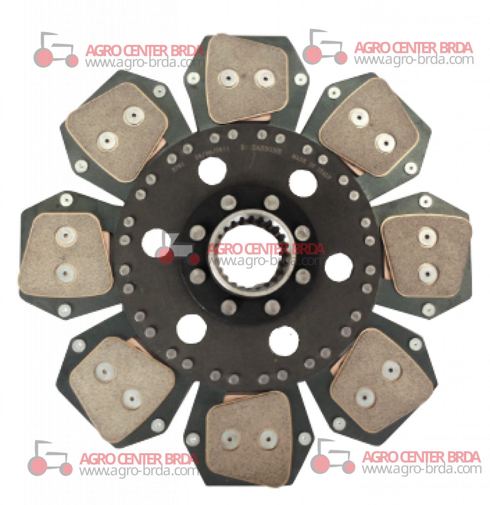 Rigid central clutch disc 8 vanes