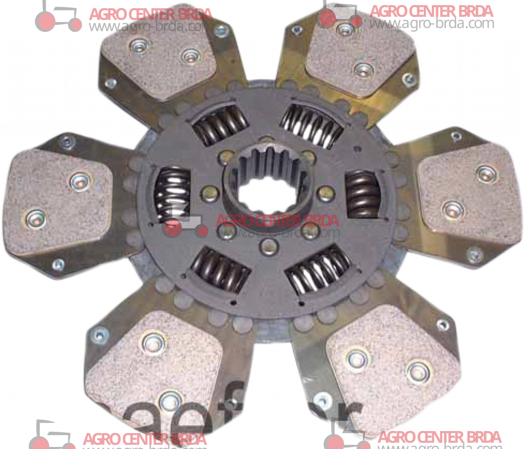 Disco centrale metalceramico a 6 pale con molle parastrappi per meccanismo 15505 Ø 280 sinterizzato 40x35EV - Z.14