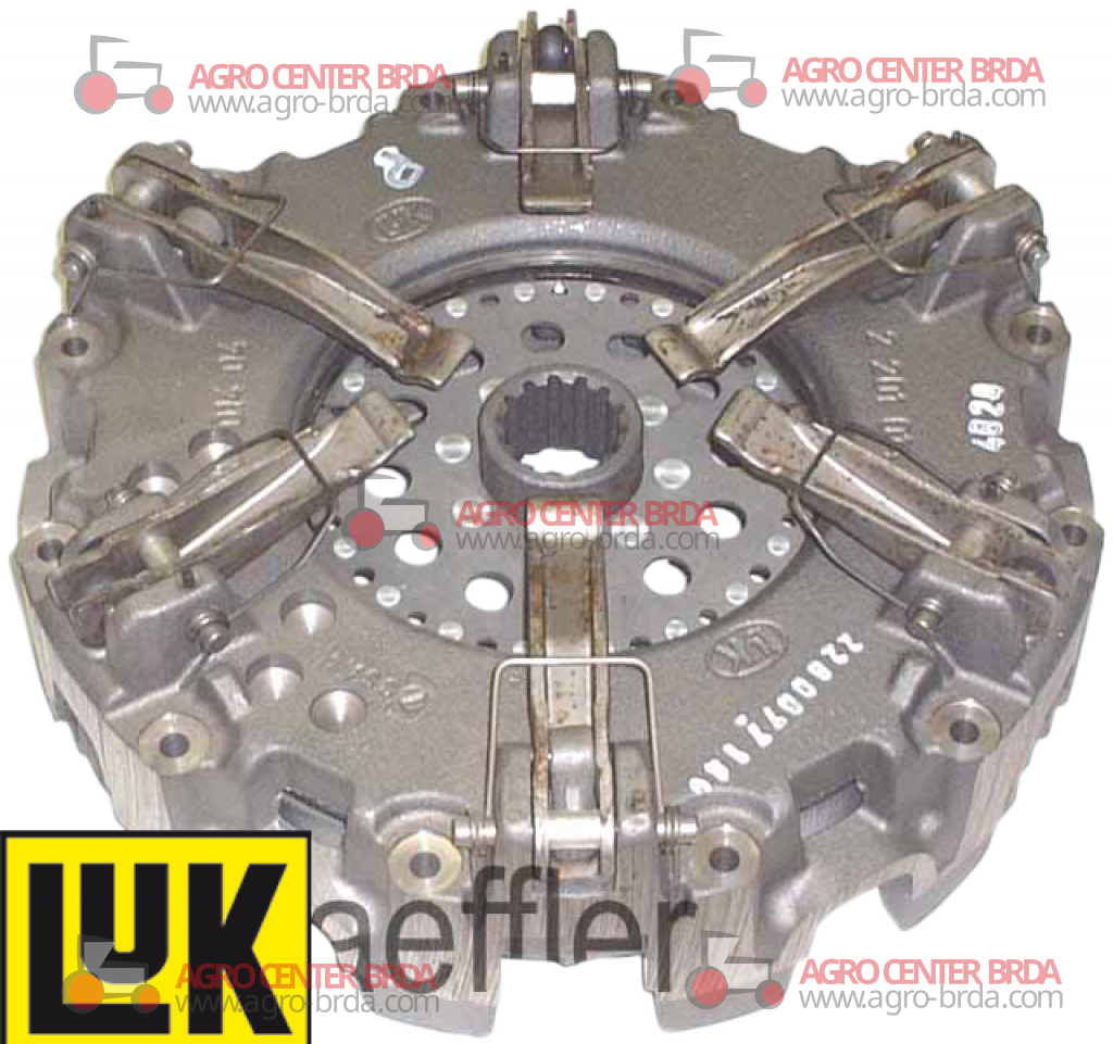 Mechanism with 6 levers complete with central rigid plate. Supplied without PTO plate. Plate Ø