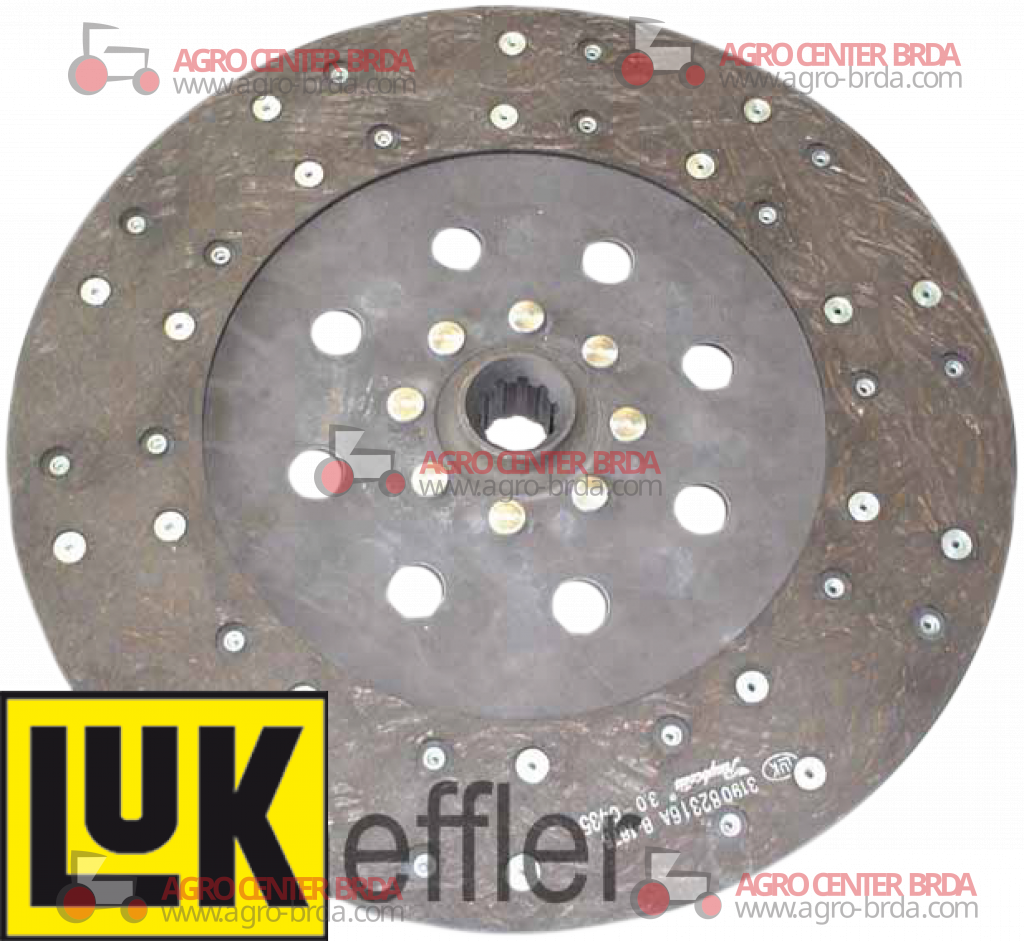 Rigid PTO plate without cushioning Ø 310 mm - 22x25 Z.10