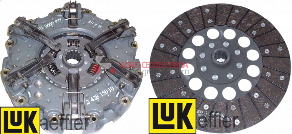 Double clutch kit with 6 levers, internal plate and PTO plate Ø 280 mm
