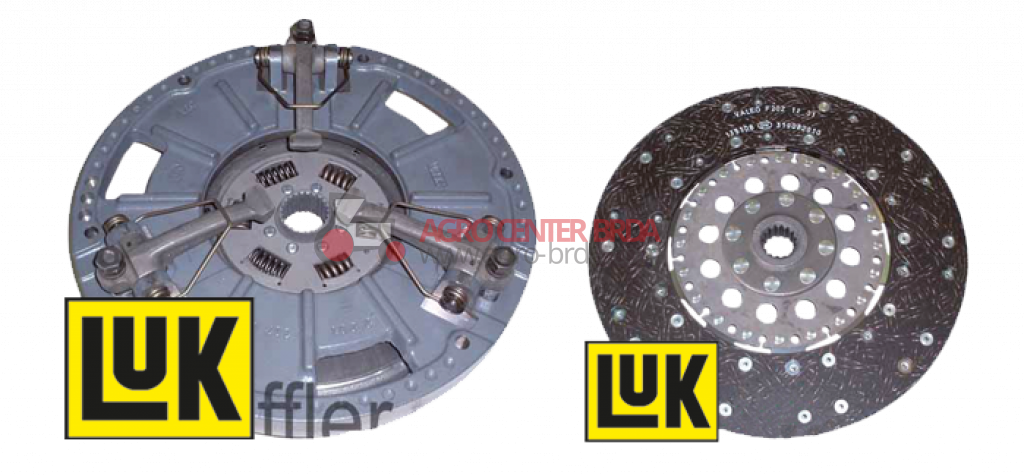 Clutch kit with double mechanism and clutch plate