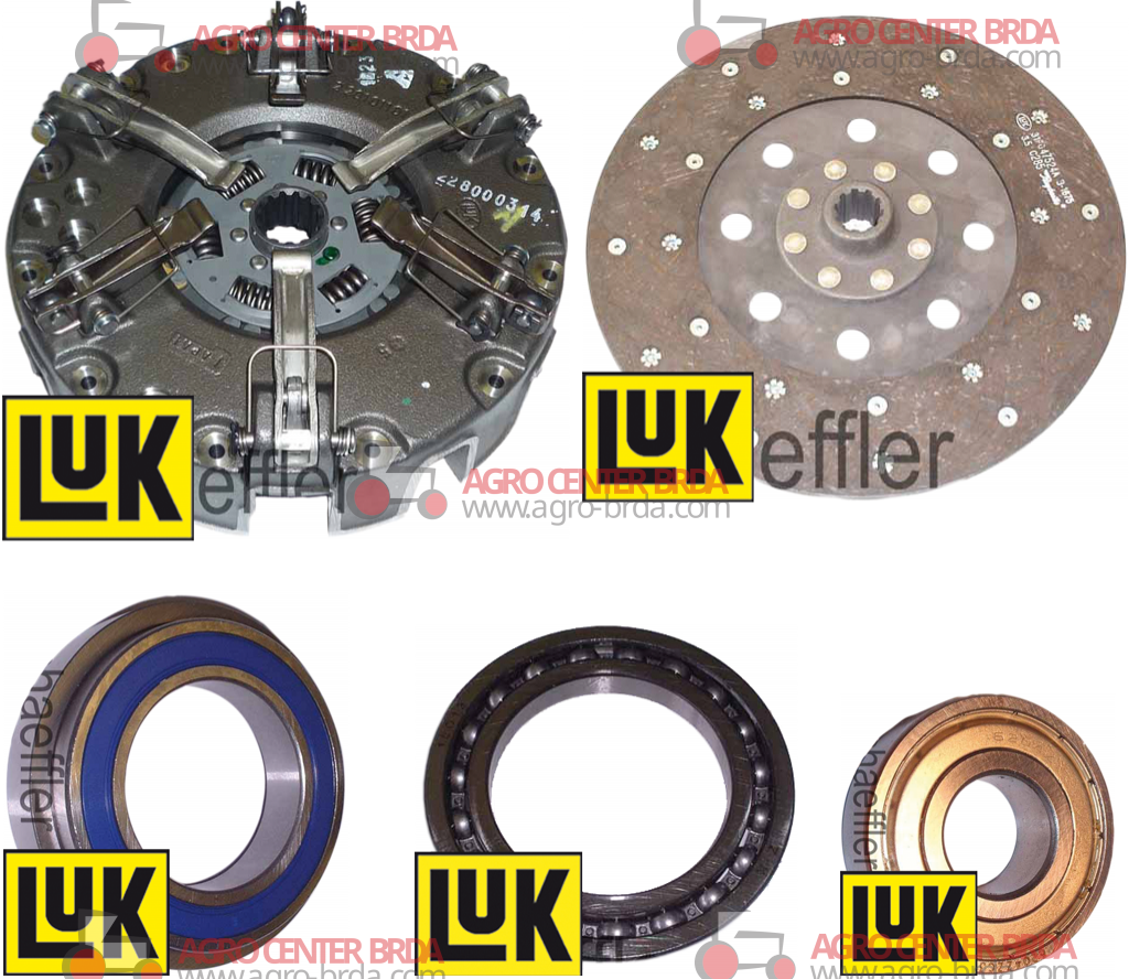 Clutch kit with mechanism, central plate and gearbox. Ø 280