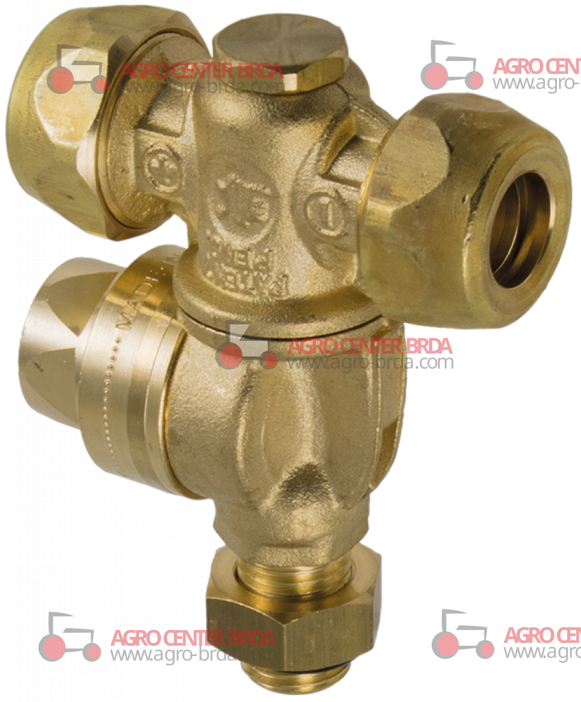 Adjustable double nozzle holder with anti-drip M65 without nozzles