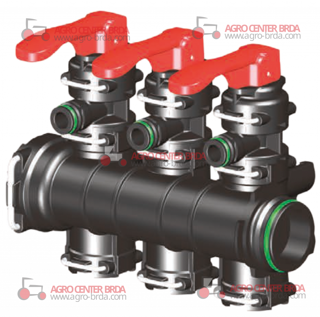 Group of manual boom section valves