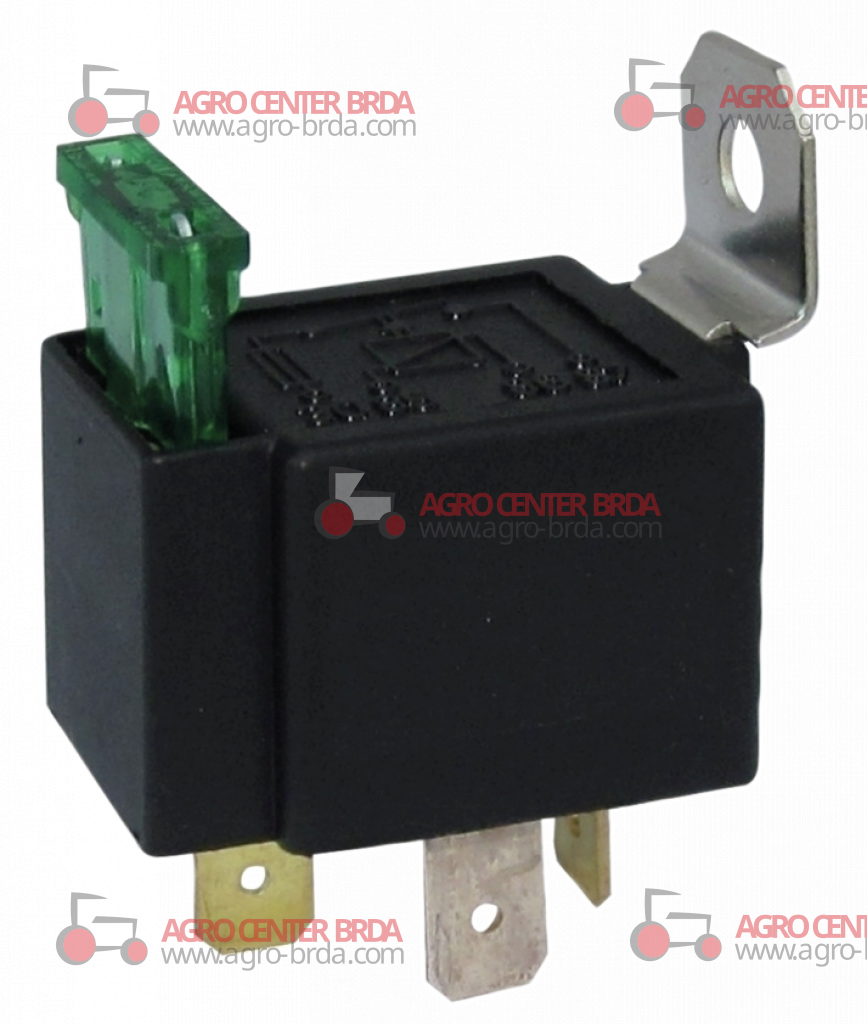 RELAY ON-OFF 12V-30A WITH PROTECTIVE FUSE AND FIXING BRACKET