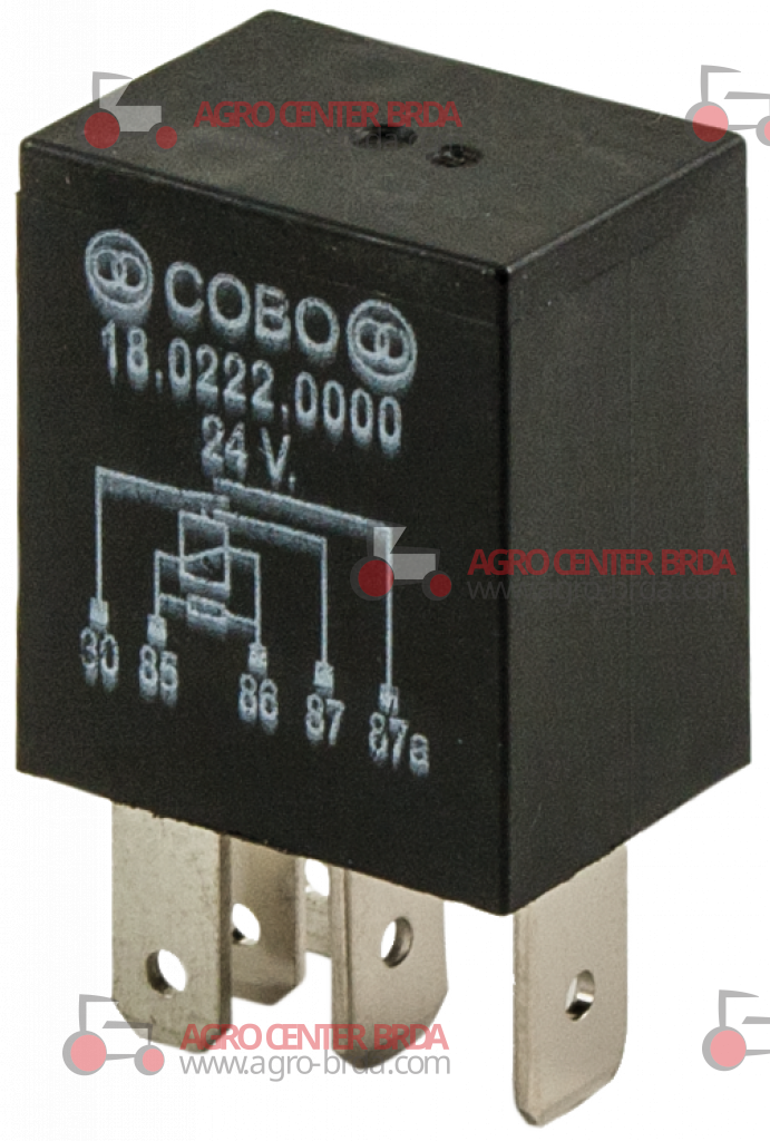 Micro relay with exchange On-on 5 pin 24V-16/6A with resistor