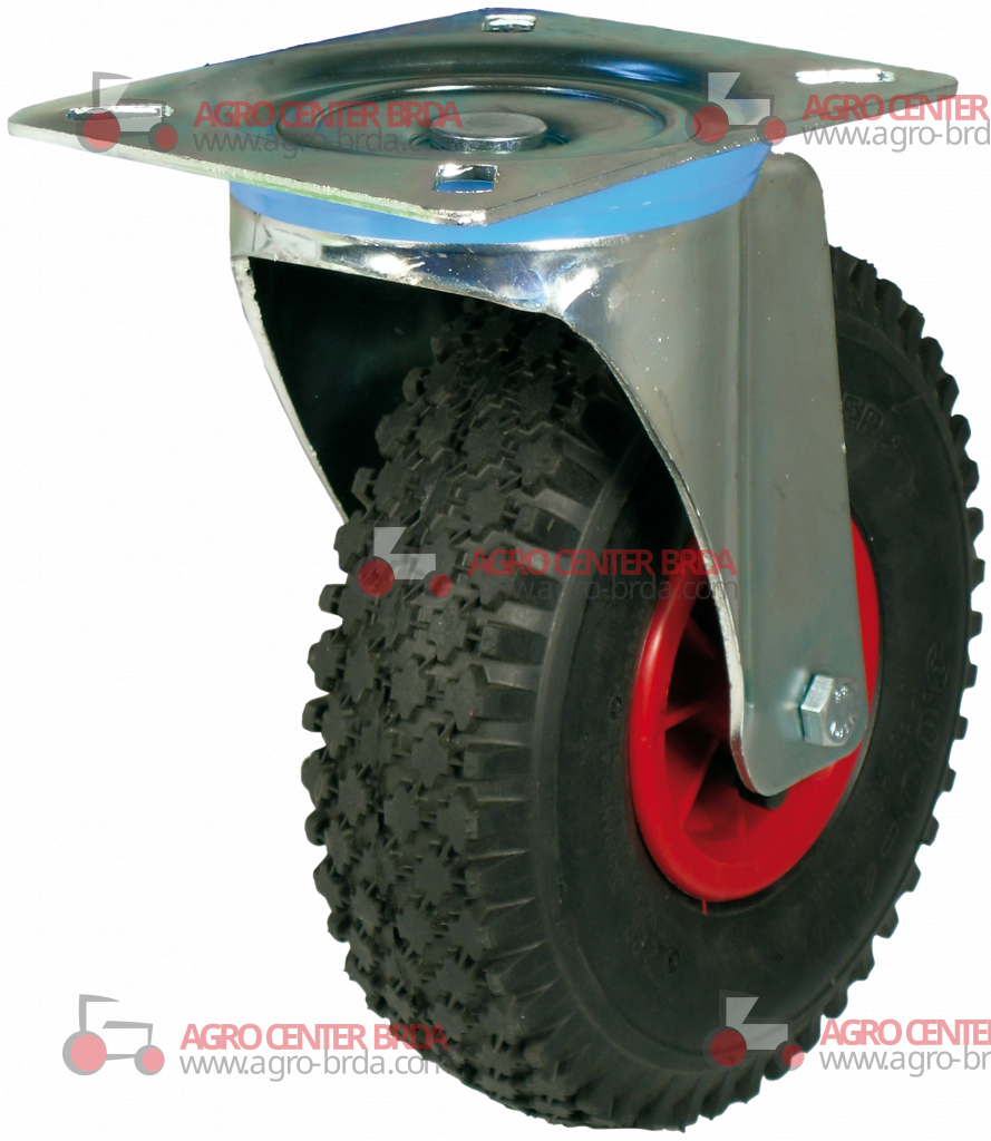 RUBBER WHEELS ON STEEL RIMS WITH SUPPORT