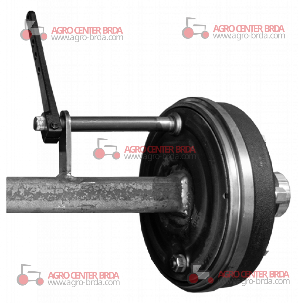 Semi-axle with brake