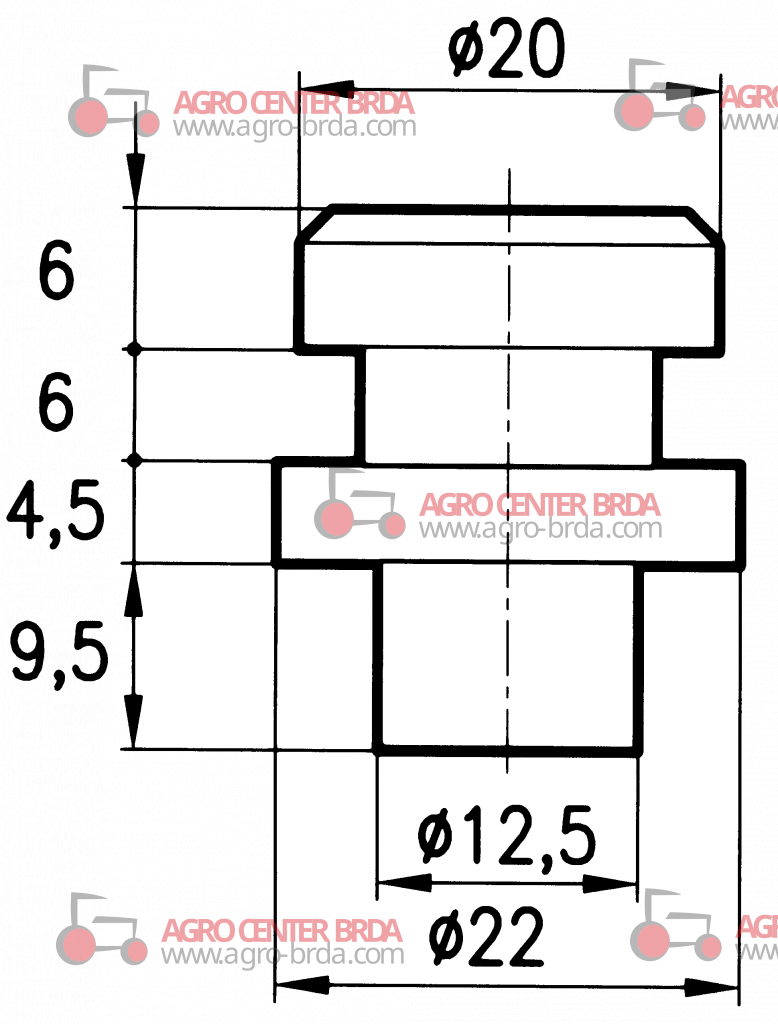 VORDERER ZAPFEN FÜR MESSERTRÁGER