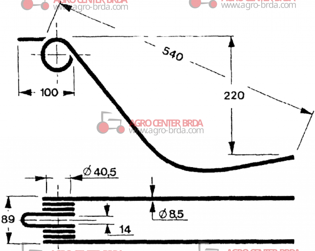 Rotary swather spring