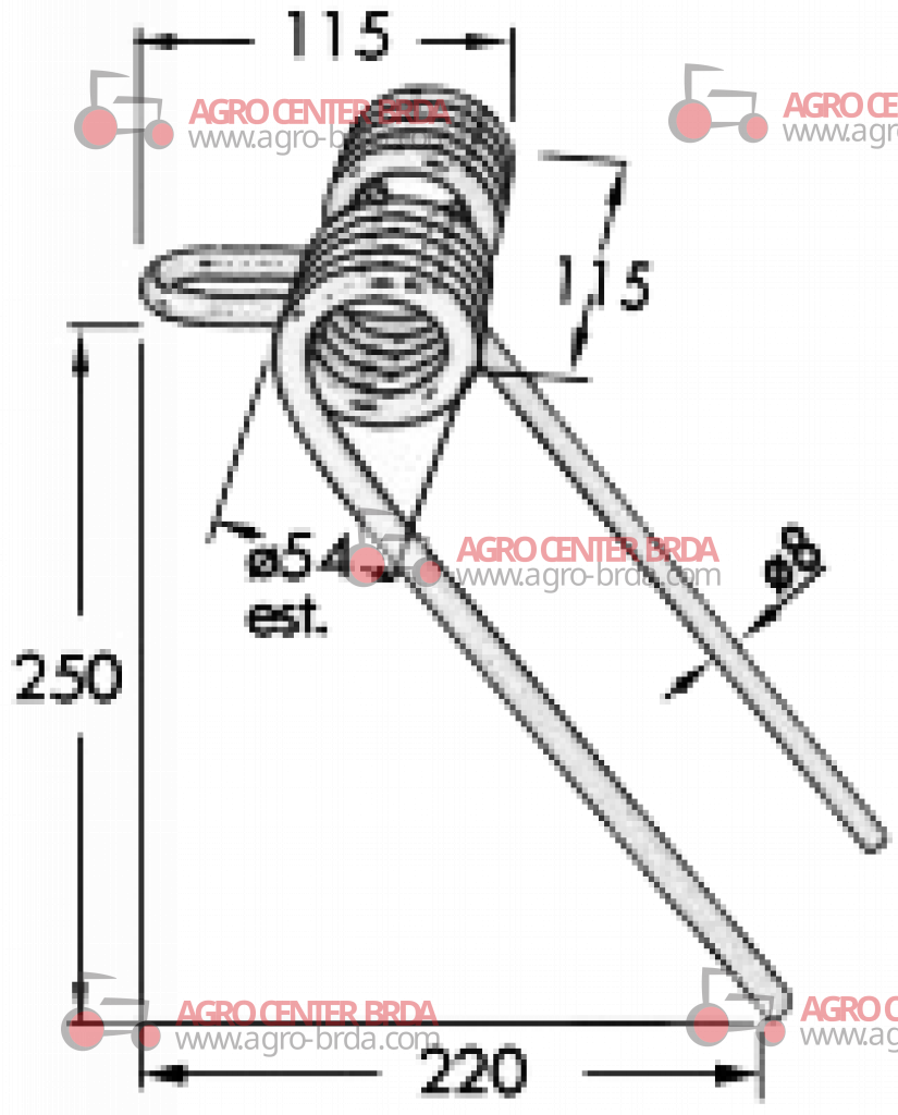 Rear tine for seed drill - various manufacturers