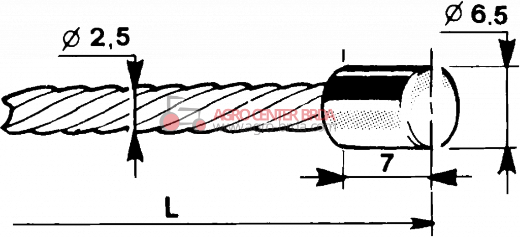 Câble à tête cylindrique Ø 6,5x7