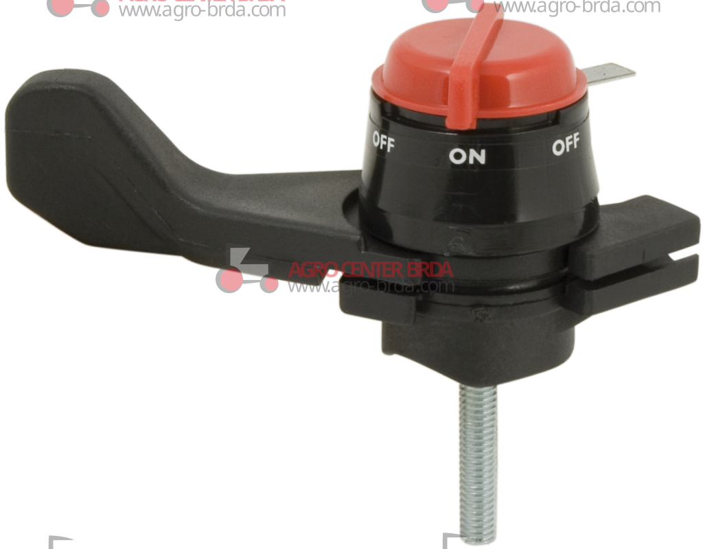 ACCELERATOR CONTROL LEVER IN NYLON, WITH ENGINE STOP PUSH BUTTON, THREAD 6MA, RIGHT, SCREW LENGHT 33 MM