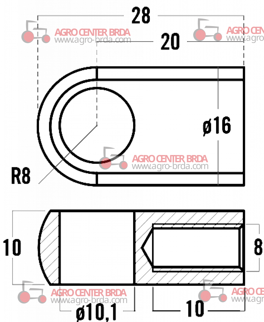 THREADED EYELETS FOR GAS SPRINGS