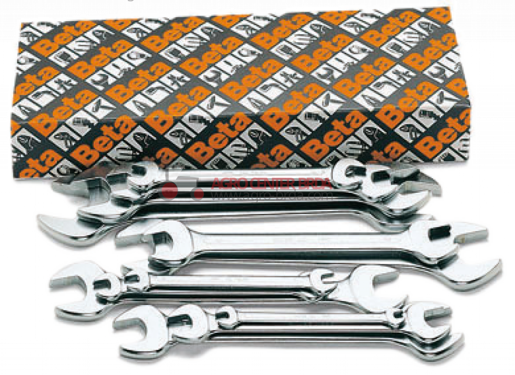 Set of 8 double open end wrenches