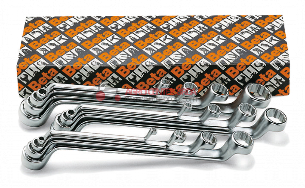 Set of double-ended deep offset WRENCHES comprising 12 pcs