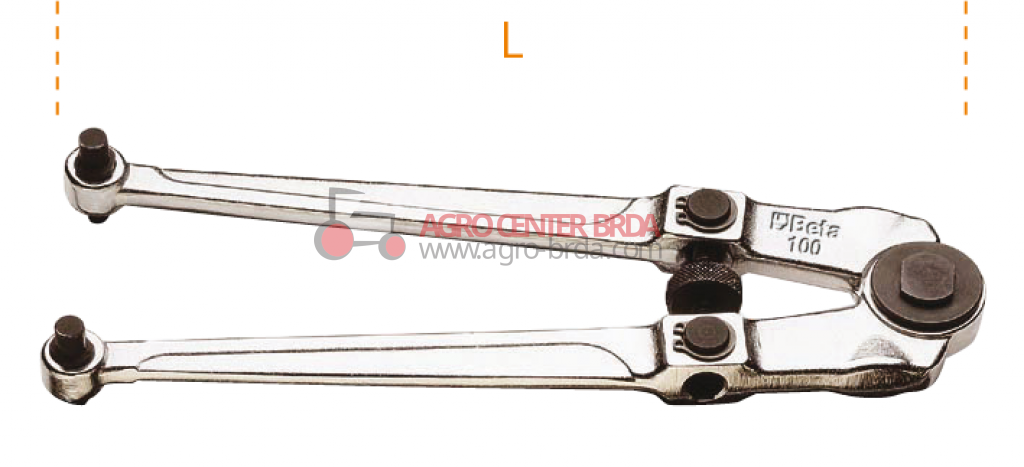 Round pin wrench for ring nuts with front holes