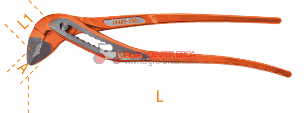slip point pliers painted orange, boxed joints
