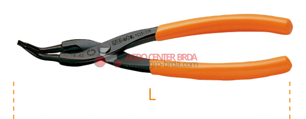 45° ANGLED long nose pliers for safety spring rings for holes, PVC covered handles