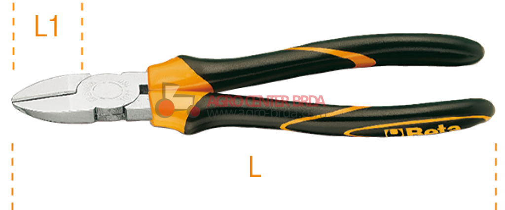 diagonal cutting nippers, bi-material handle