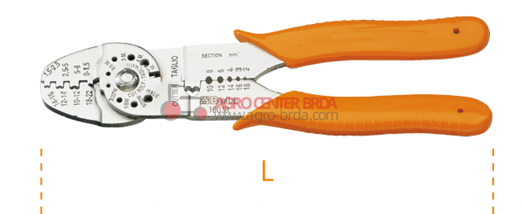 crimping pliers for non-insulated open terminals, standard model