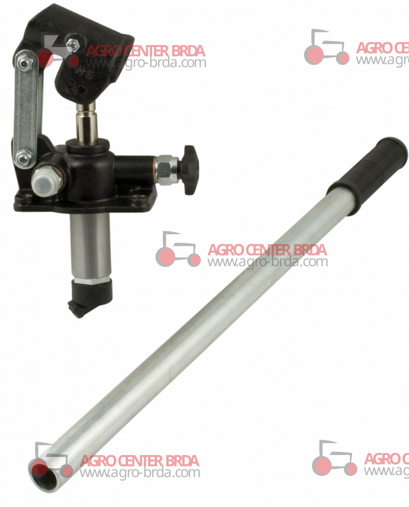 HAND PUMP SINGLE ACTING, WITH BUILT IN SHUTOFF VALVE. Displacement 25 cm3 - Max. pressure 250 Atm - Couplings 3/8
