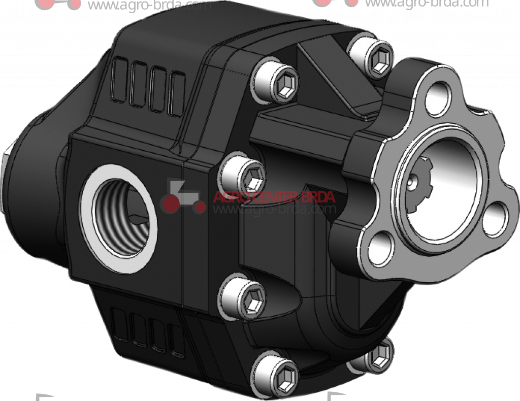 Double-direction pump with splined shaft