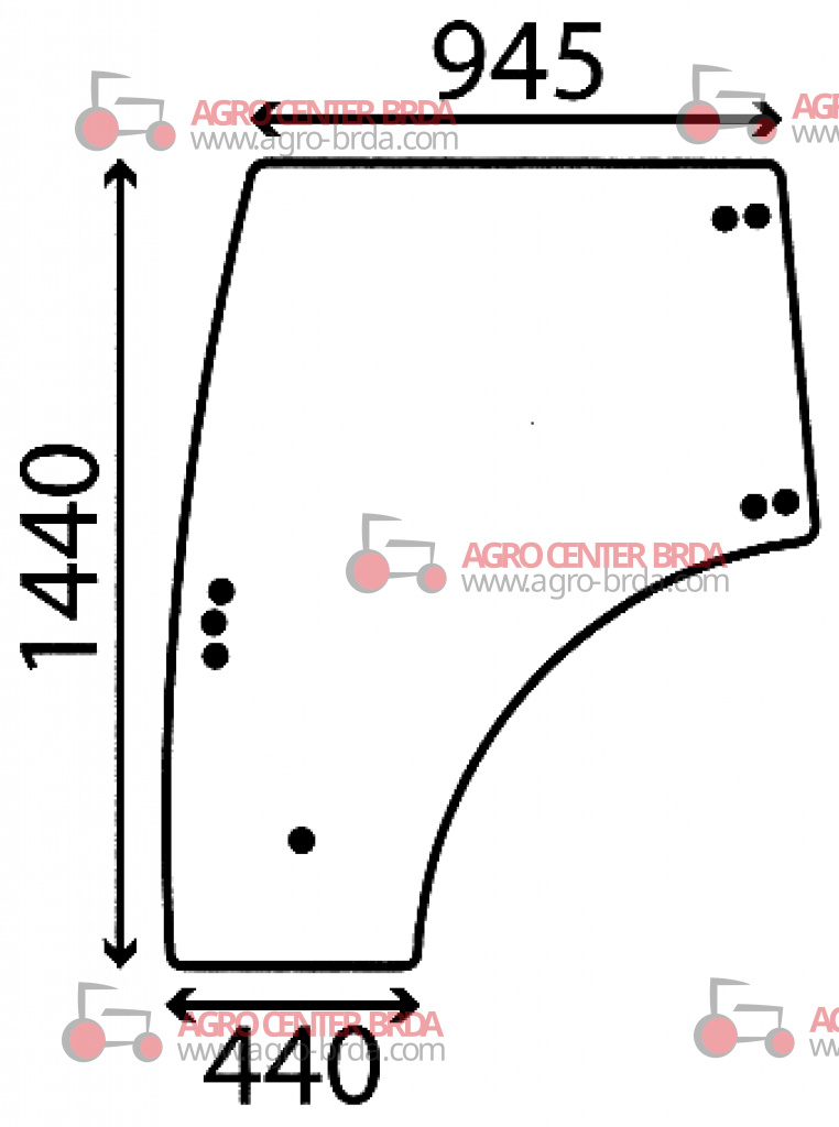 VETRO PORTIERA SX LANDINI SERIE REX NEW