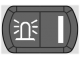 Button with rotating beacon symbol