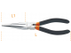 extra-long straight needle knurled-nose pliers, handles coated with 2 layers of non-slip PVC