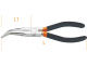 extra-long bent needle knurled-nose pliers, handles coated with 2 layers of non-slip PVC