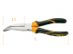 extra-long flat knurled-nose pliers with bi-material handles