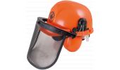 HELMET FOR FORESTRY WORK COMPLETE WITH EAR MUFFS AND GAUZE VISOR