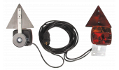 COMPLETE LIGHTS KIT, TRIANGULAR CATADIOPTRES AND CABLE WITH TAP, ASSEMBLED ON MAGNETIC STAND