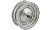 COMPLETE WHEEL, RIMS WITH AXLE ON BALL BEARINGS