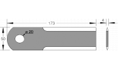 coltello 173x50x4  d.20 liscio     