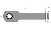 coltello 175x50x4,5 d.20 liscio    