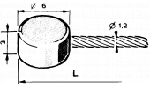 Cable acelerador con cabeza plana Ø 6x3