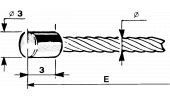 Cable acelerador con cabeza cilíndrica Ø 3x3