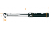 Snap-in torque wrench with reversible ratchet