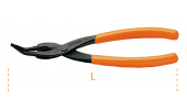 45° ANGLED long nose pliers for safety spring rings for holes, PVC covered handles