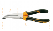 extra-long flat knurled-nose pliers with bi-material handles