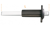 EXTRA-FLAT CHISEL WITH STREIGHT CUTTER AND HAND-GUARD