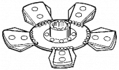Zentrale Metall-Keramik-Scheibe mit 5 Segmenten, starr Ø 280 gesintert  40x35EV - Z.14