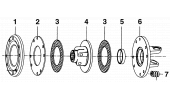Hub with flange for 2-disc clutches