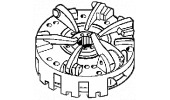 Mechanismus mit 6 Hebeln, komplett mit zentraler Metall-Keramik-Scheibe 6 Segmente ohne PTO Scheibe Platte Ø 310 mm